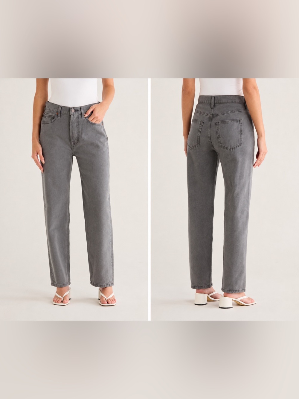 ÉTICA Tyler High Rise Straight Jeans Moonstone Gray 100% Cotton NWT Size 32 $228
